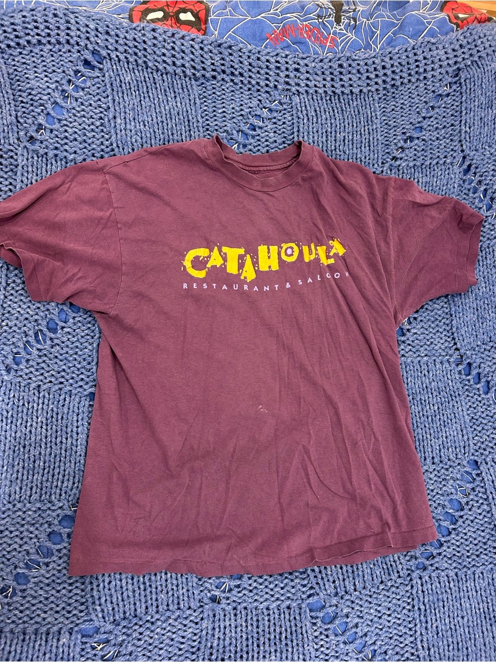 Burgundy Pet Tee with Yellow Logo